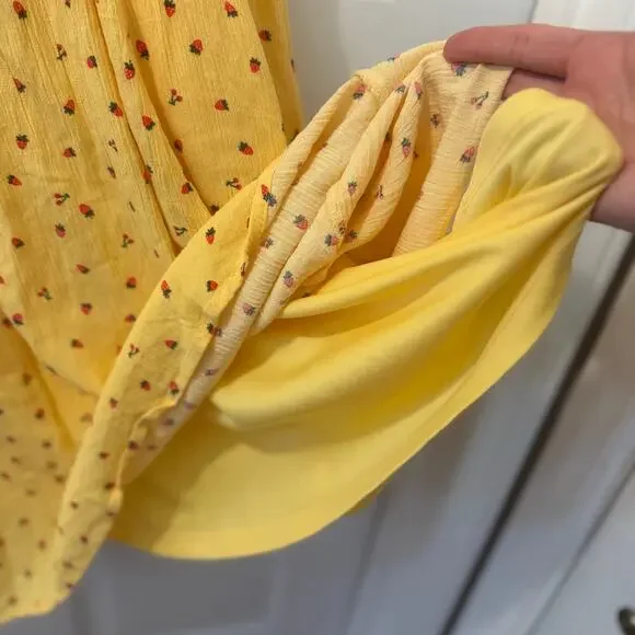 Torrid‎ Yellow Strawberry Print Sundress - Size 1 (1X / 14–16) - Picture 8 of 10